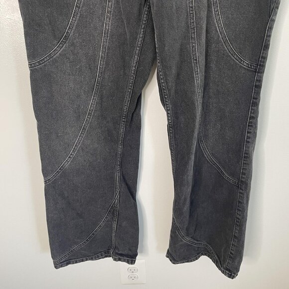 ASOS DESIGN Jeans Mens 33x32 Black Seamed Panel Straight Leg Denim Grunge Casual - Picture 3 of 11